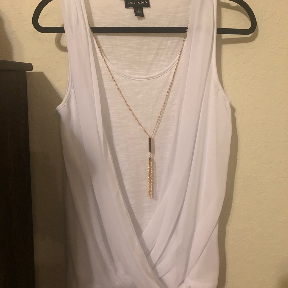 White Sleeveless Blouse